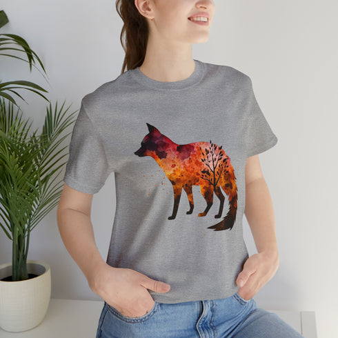 Autumn Fox Silhouette - Short Sleeve Tee